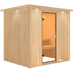 Karibu Sauna Daria - 230 Volt -Ohne Ofen-Inkl. Dachkranz