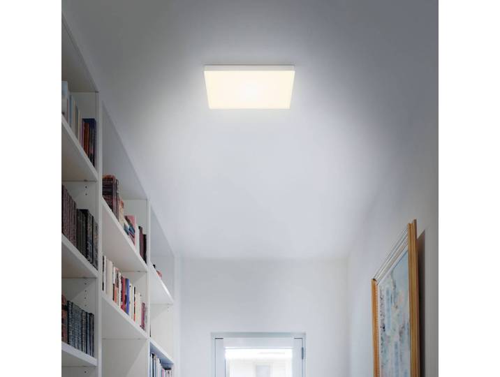 Briloner LED Deckenlampe Flame, alu / grau / zink, für Wohn- / Esszimmer, Kunststoff, LED Deckenleuchte