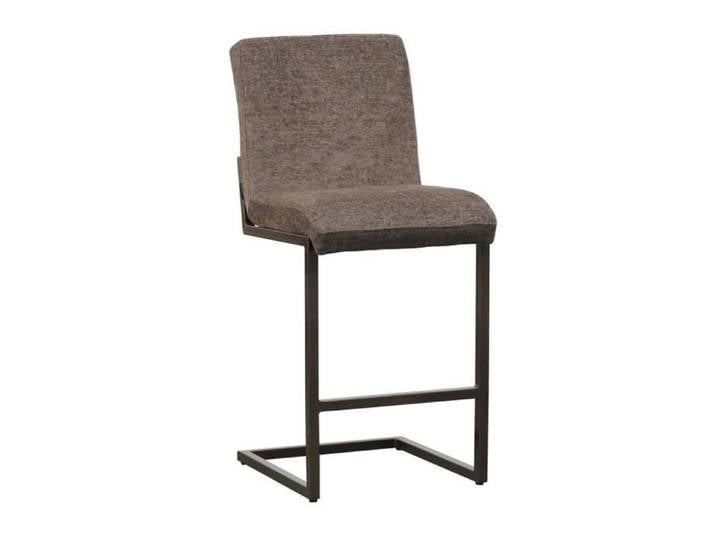 Livin24 Tabouret de bar en velours Lio marron 70 cm