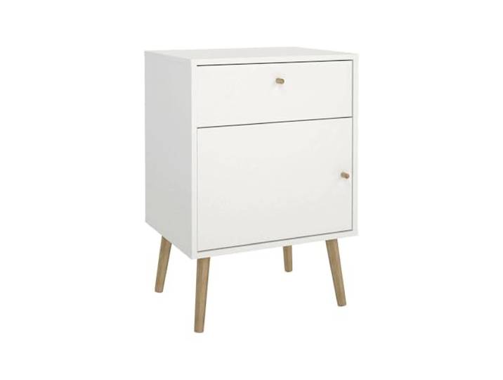 Dmora - Nachttisch Theodora, Niedrige Kommode, Tisch, Multifunktionaler Nachttisch, 50x39 h72 cm, Weiß