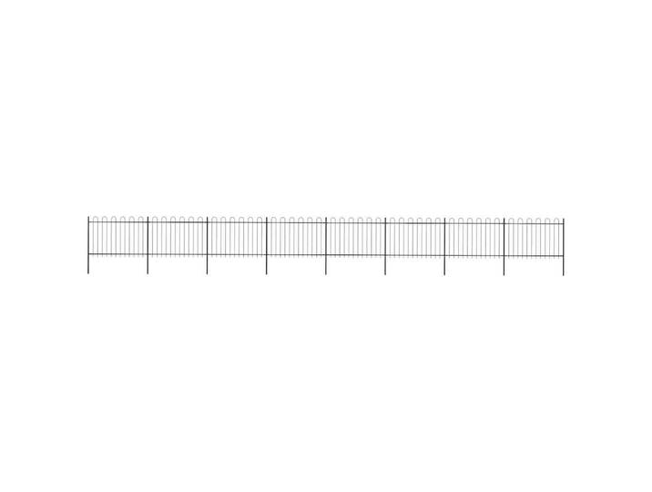 vidaXL Gartenzaun mit Bögen Stahl 1339 x 120 cm Schwarz