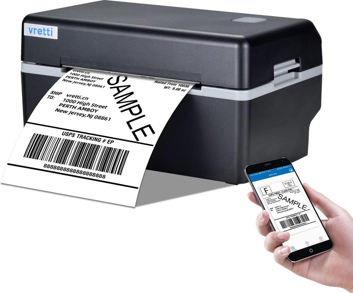 VRETTI Bluetooth thermische labelprinter voor verzendlabels