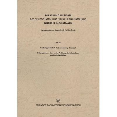 Untersuchungen über einige Probleme der Behandlung von Blechoberflächen, Taschenbuch von Düsseldorf Forschungsgesellschaft Blechverarbeitung, VS