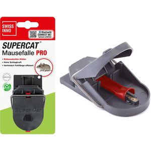 Swissinno Mausefalle PRO SuperCat 1140048, gebrauchsfertig, Schlagfalle aus Kunststoff, mit Erdnussbutter-Köder, 2 Stück