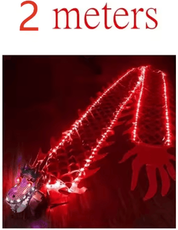 Inspire Picks Chinese New Year Ribbon Dragon Dance Prop Set For Festival Performances red 2m
