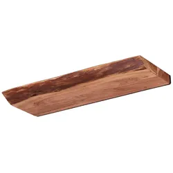 Wandregal Akazienholz massiv, Baumkanten-Design, modern, Natur, 60 cm breit, verdeckte Befestigung