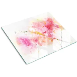GLASPLATTE 60x52 cm Blumen