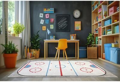 Dynamic Rugs Kidz White/Grey/Multi Polyester Children's Area Rug