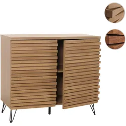 Kommode HWC-M49, Schrank Sideboard Highboard, 3D-Design Staufächer, MDF Metall 85x95x45cm ~ natur