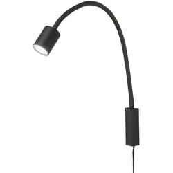 Fischer & Honsel, Deckenleuchte, Honsel Justi LED Bettleuchte Flex GU10 warmweiss schaltbar sandschwarz 30498 (GU10)