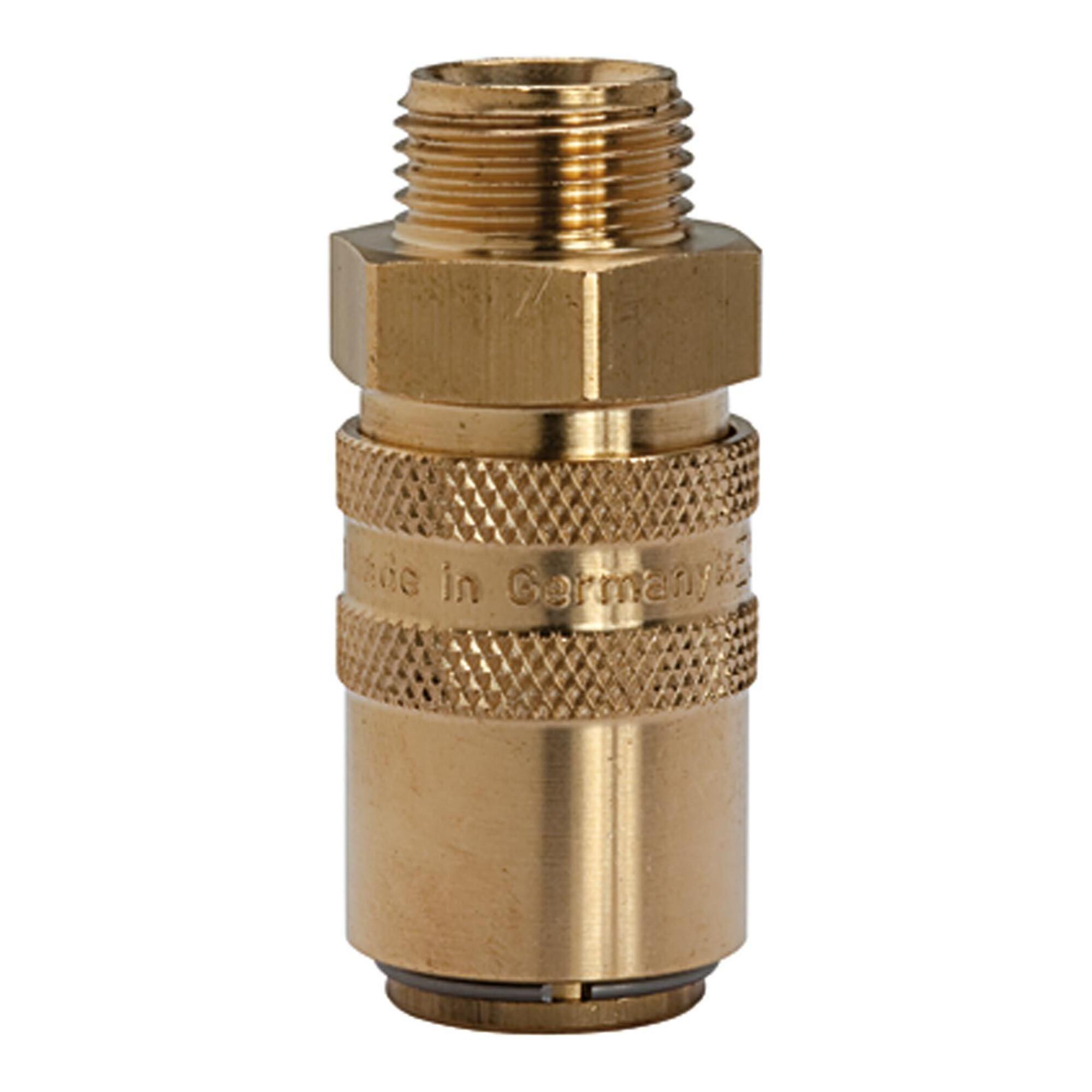 Riegler Temperierkupplung DN 6 mit AG, mit Absperrventil, M14x1,5 gerade (270.21)
