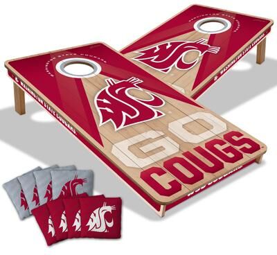 Skip's Garage Washington State Cougars NCAA 2x4 Professional Cornhole Board Set