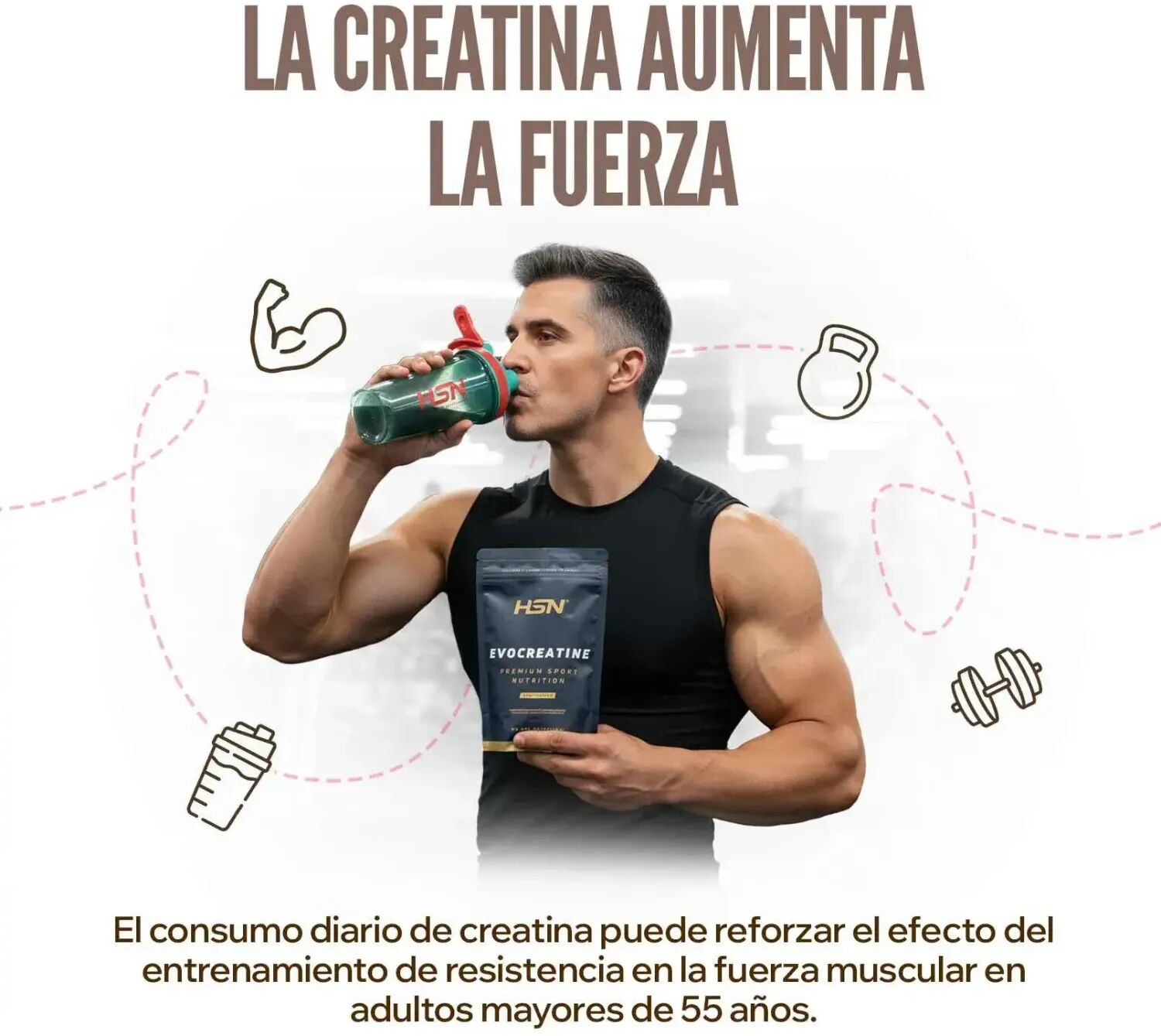 HSN Evocreatine 500g lima-limón - Creatina - Polvo - 100  Servicios