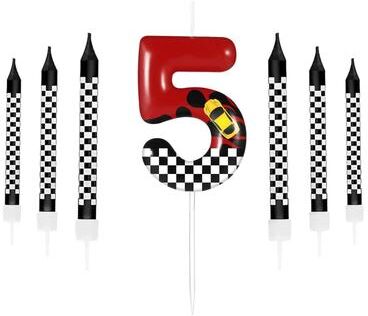 Uplift Treasures Racing Cars Number Birthday Cake Candles Set 5