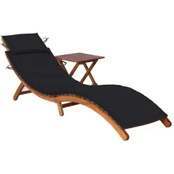 vidaXL Sonnenliege mit Tisch und Auflage Massivholz Akazie