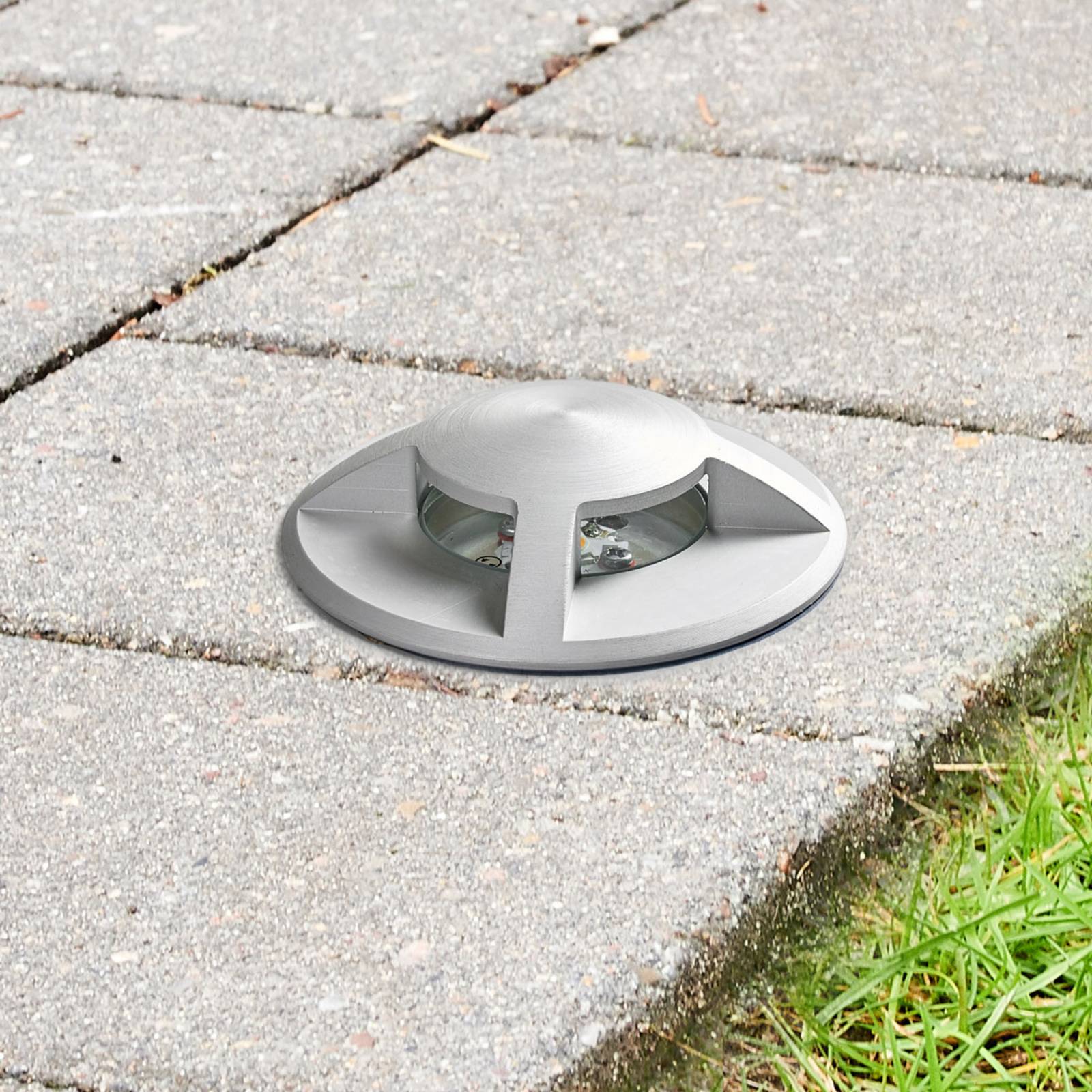 Anina LED recessed floor light, aluminium Lucande, Alu / grey / zinc, Aluminium, Modern, Recessed Floor Light