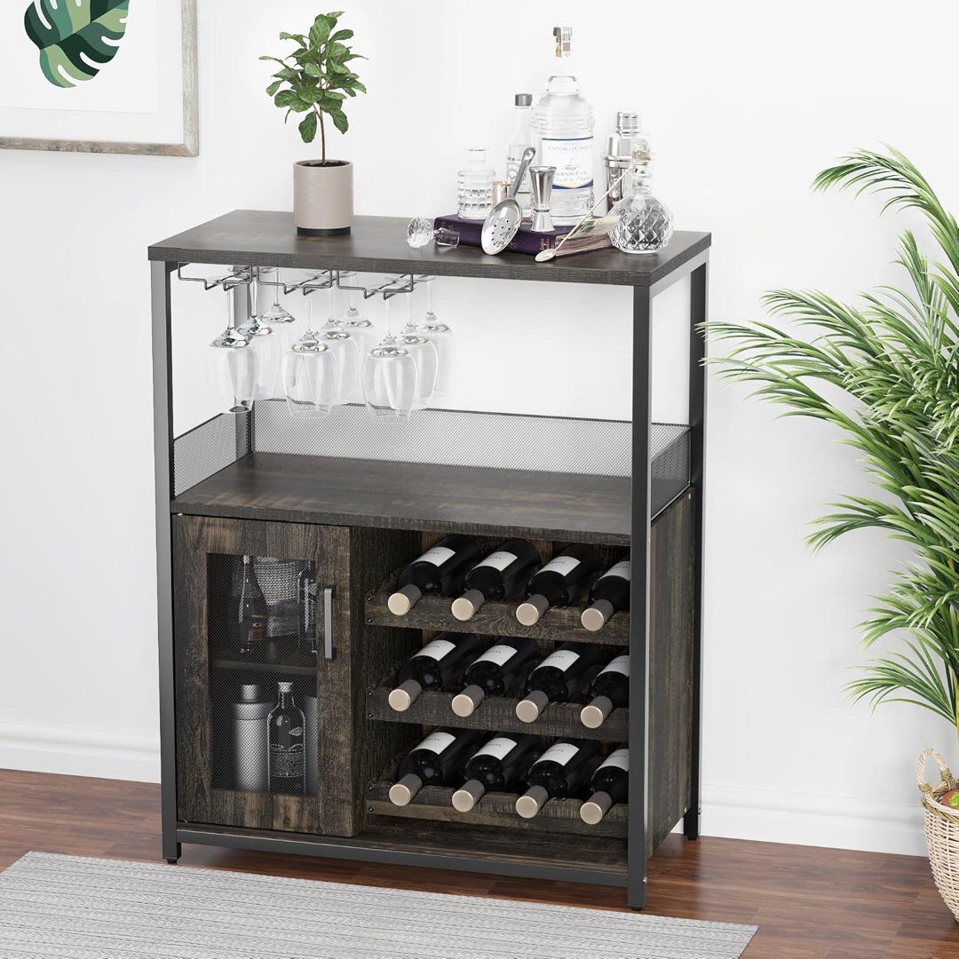 Borough Wharf 69 cm Bar Cabinet Bar Cabinet Grey 92cm H X 35cm D X 69cm L
