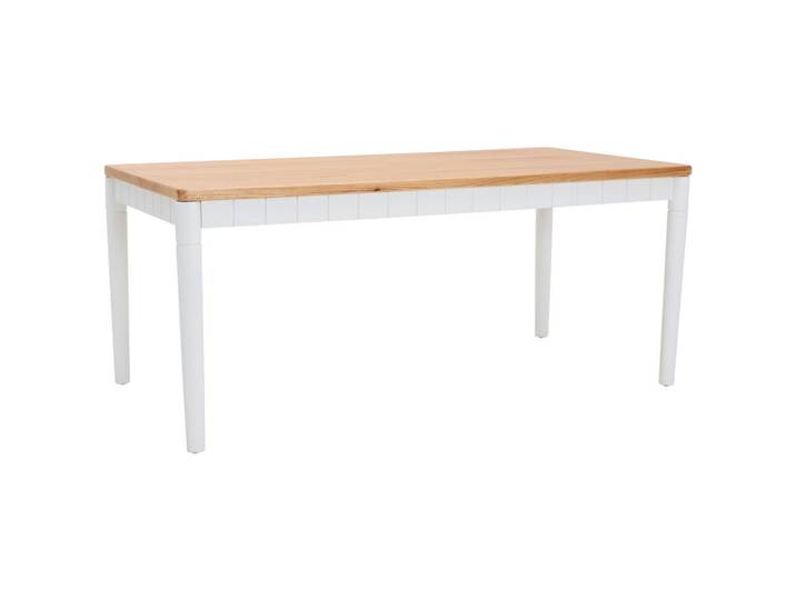 Mid.you Esstisch, Natur, Weiß, Holz, Mindiholz,Mindiholz, massiv, Sperrholz,Sperrholz,massiv, rechteckig, zylindrisch, 180x76x90 cm, Tcsa, Esszimmer, Tische, Esstische