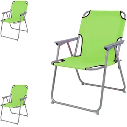 3 Stück Campingstuhl Stoff Oxfort Metall Lime Grün