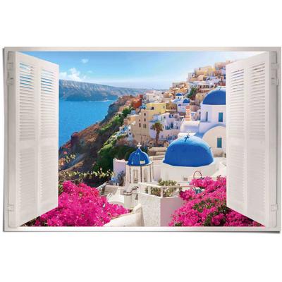 Poster REINDERS "Santorini", blau (farbe bild(er): blau), B:91,5cm H:61cm T:0,1cm, Papier, Bilder, Poster