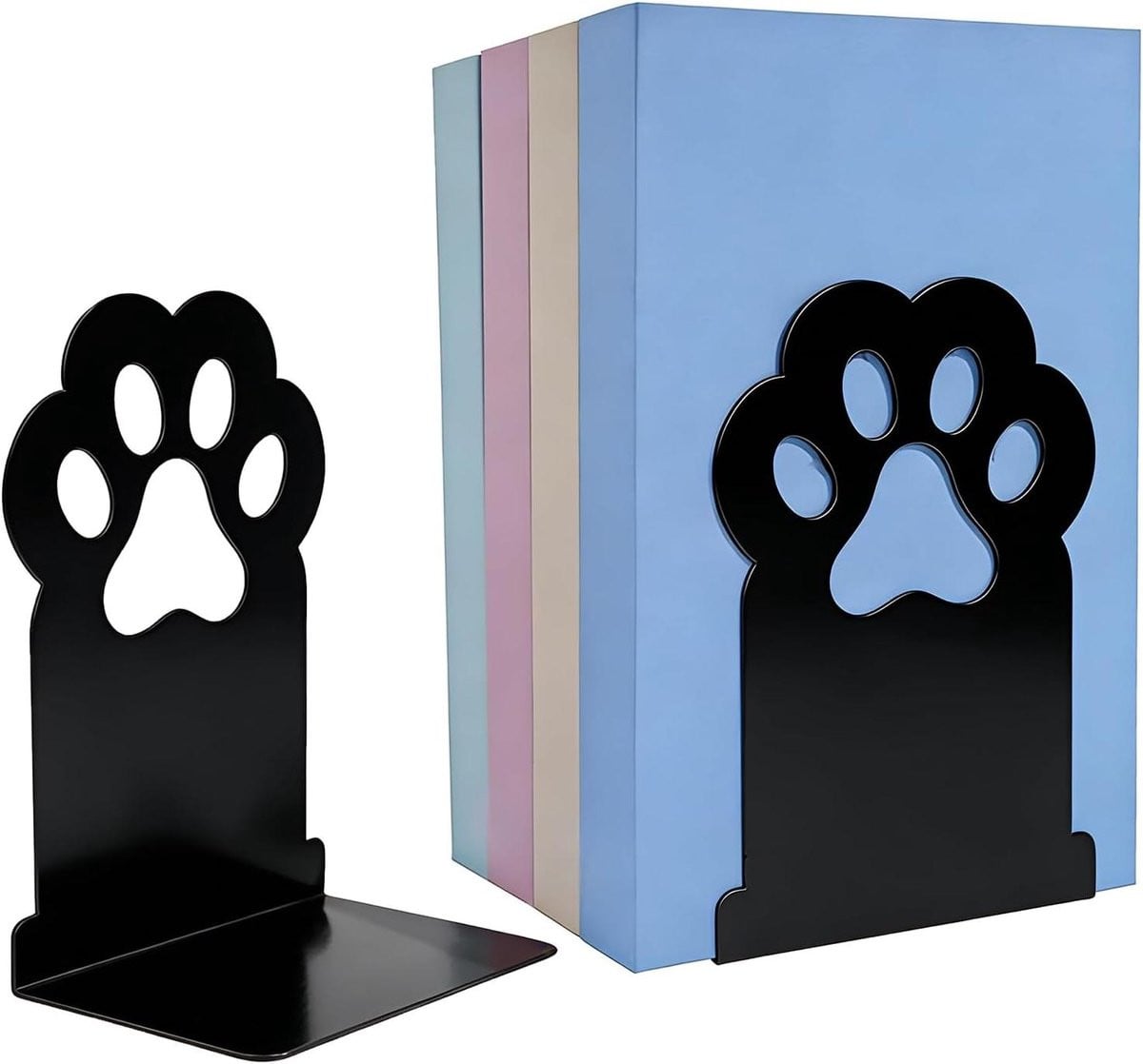 Boekensteunen Kattenpoot - Zwart - Metalen Boekensteunen met Antislip Basis - 9 x 12 x 9 cm