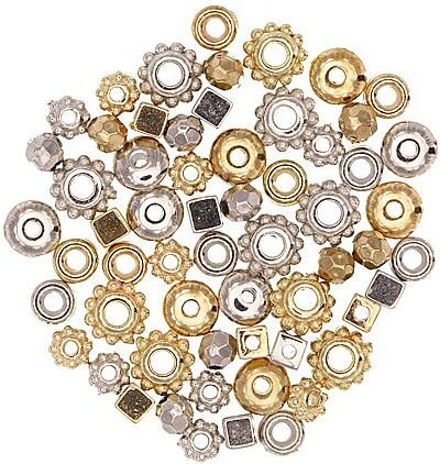 Zwischenteile, silber und gold, 60 Stück