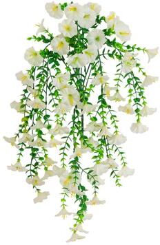 Nearly Natural 30-in UV Resistant Artificial Morning Glory Hanging Plant - Set of 6