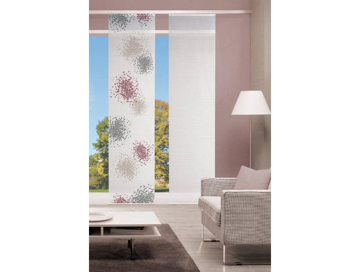 Schiebegardine VISION S SPOTTI , bunt (beere), B:60cm H:245cm, Polyester, Gardinen, Schiebegardine, Schiebevorhang, Digitaldruck, Bambus