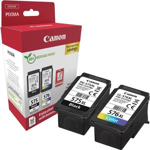 Canon Tinte PG-575XL + CL-576XL Value Pack, 5437C006, 15ml + 12,6ml, inkl. Fotopapier