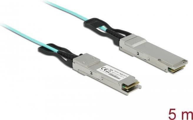 Delock Actieve optische QSFP+ kabel, 5 meter, mannelijk/mannelijk