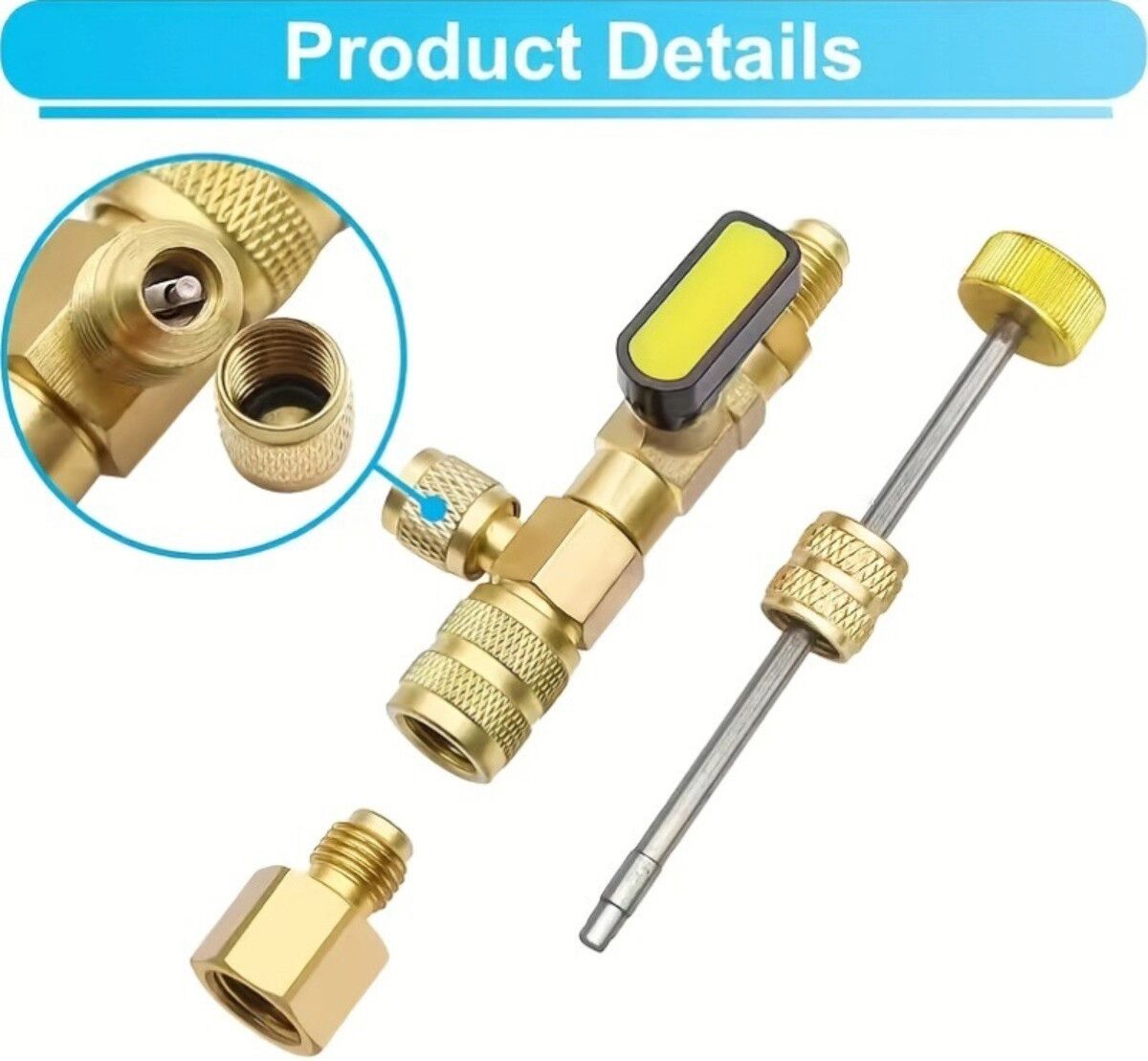 INF Outil de retrait de noyau de valve pour climatiseur avec adaptateur R410/32 et base magnétique