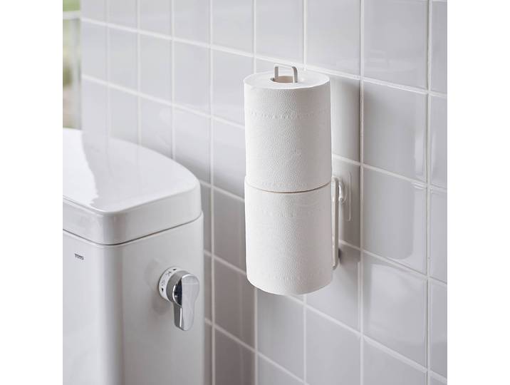 Porte-papier toilette Hook Acier thermopoudré Polycarbonate Blanc/Blanc 3 x 25 x 7cm