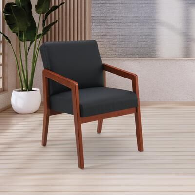 Office Star Products OSP Wood Guest Chair with Lumbar Support