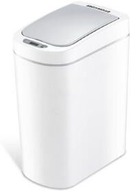 Nine Stars White Plastic 1.8-gal Motion Sensor Trash Can