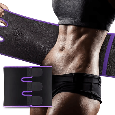 Inspire Curations Waist Trimmer Belt For Women & Men Adjustable Sweat Waist Trainer For Workout, Core Support & Tummy Compression purple