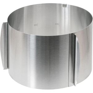 wenco Tortenring 555647, backofenfest, aus Edelstahl, von Ø 16 - 30 cm verstellbar, mit Skala, Höhe 15 cm