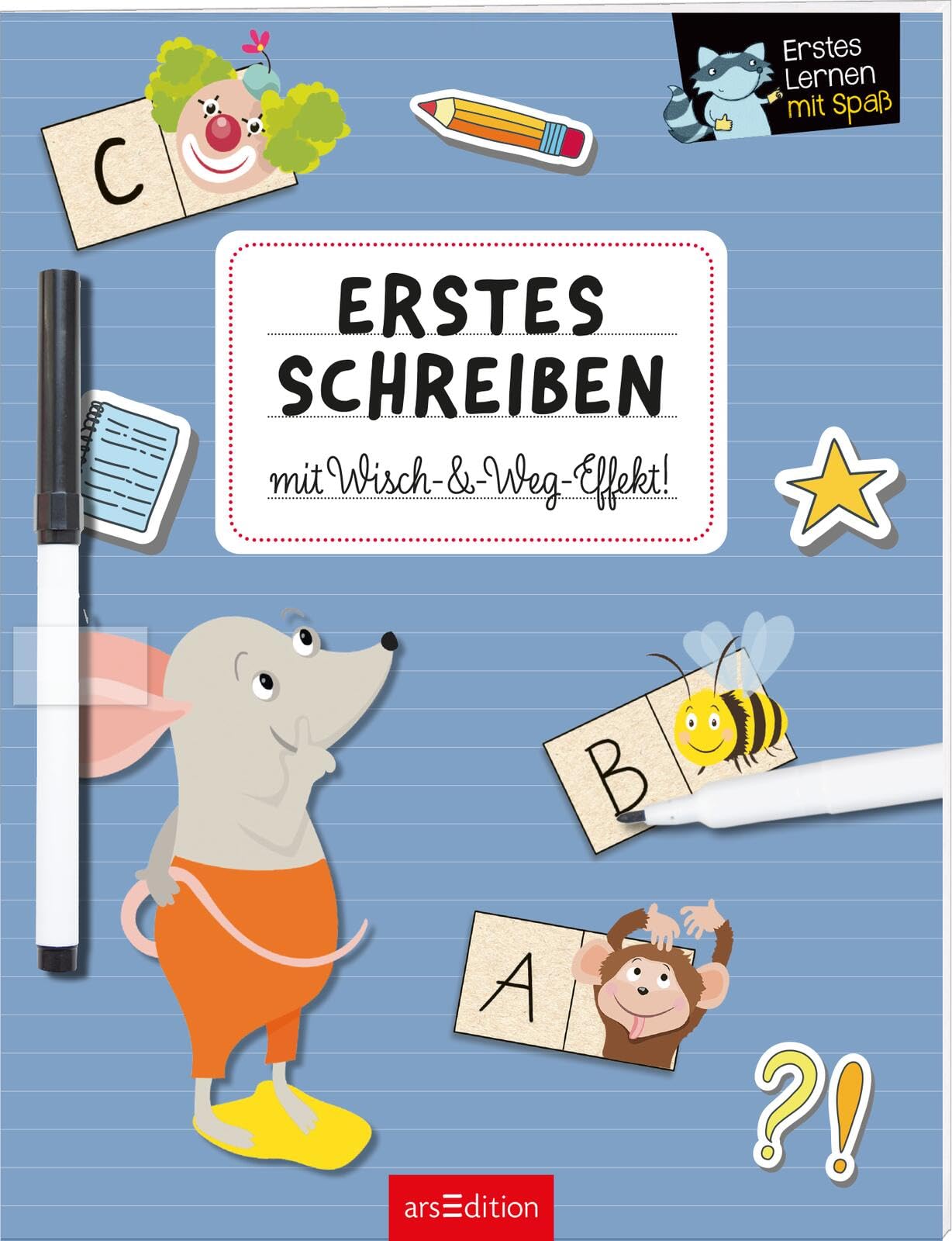 Erstes Lernen mit Spaß – Erstes Schreiben: Mit Wisch-&-Weg-Effekt! Spielerisches Übungsbuch für Vorschulkinder - Preis vom 19.10.2026 19:33:35 h