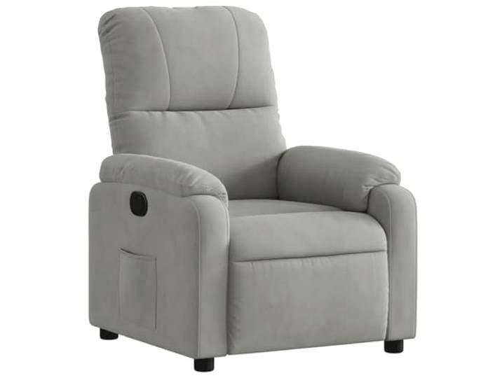 GHVBNMF Relaxsessel Hellgrau Mikrofasergewebe TV Sessel Liegefunktion Ergonomischer TV Sessel mit manueller Liegefunktion bis 135 Grad und Seitentasche fürs Wohnzimmer.