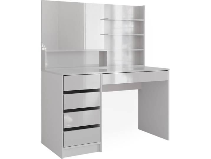 Coiffeuse Vicco Sherry Blanc 120cm avec étagère miroir\, Model 41290