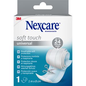 Nexcare Pflaster 3M Soft Touch Universal, 1 Rolle, elastisch, atmungsaktiv, 1m x 8cm