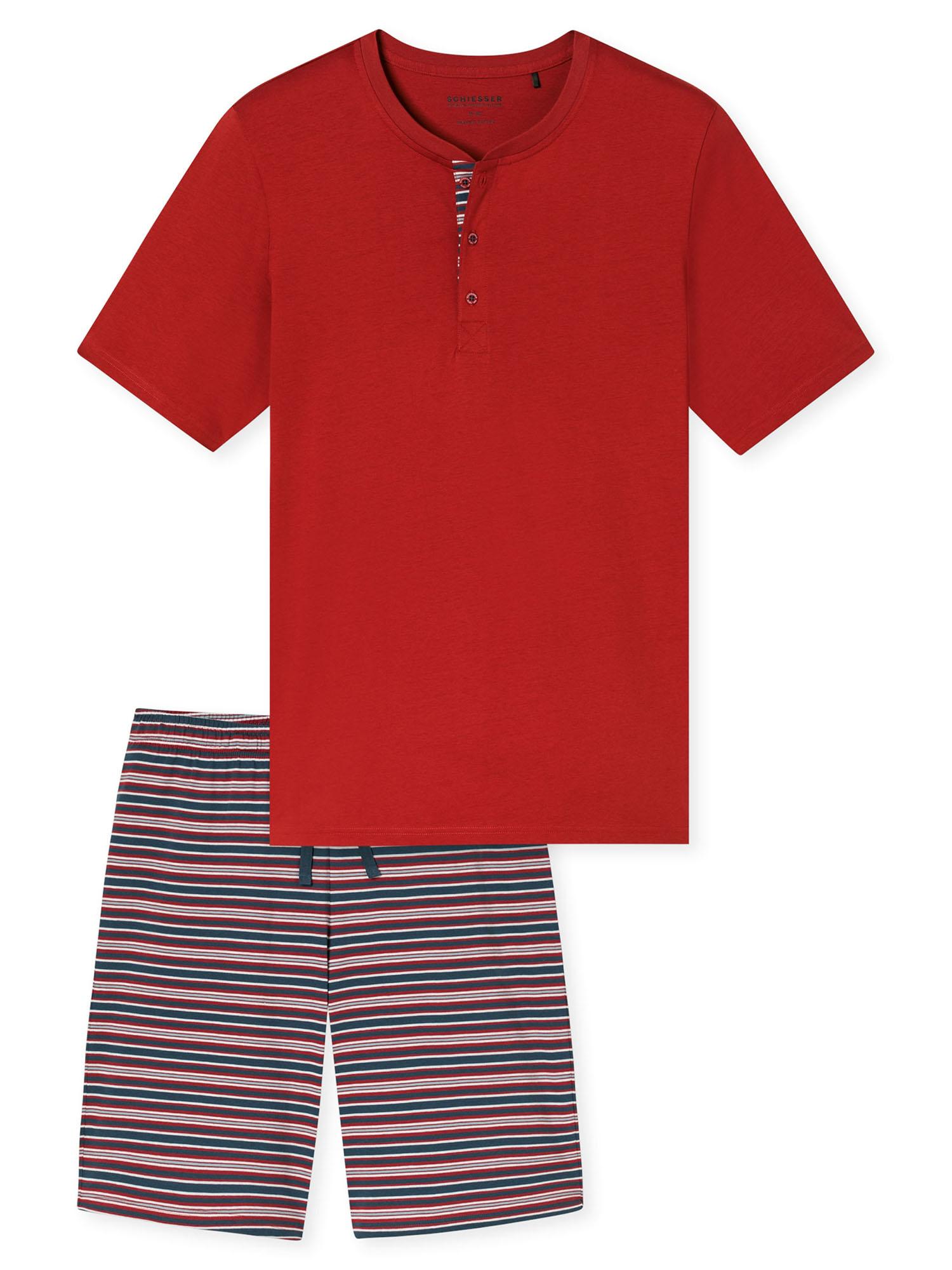 Schiesser Herren Pyjama CasualSchlafanzug, Pyjama Set, Nachtwäsche