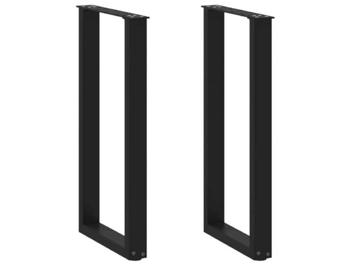 hliofuir Konsolentischbeine 2er Set U-Form Schwarz 38x73 cm Stahl Robuste Tischkufen aus Metall für DIY Beistelltische im Wohnzimmer oder Flur mit verstellbaren Bodenschonern.