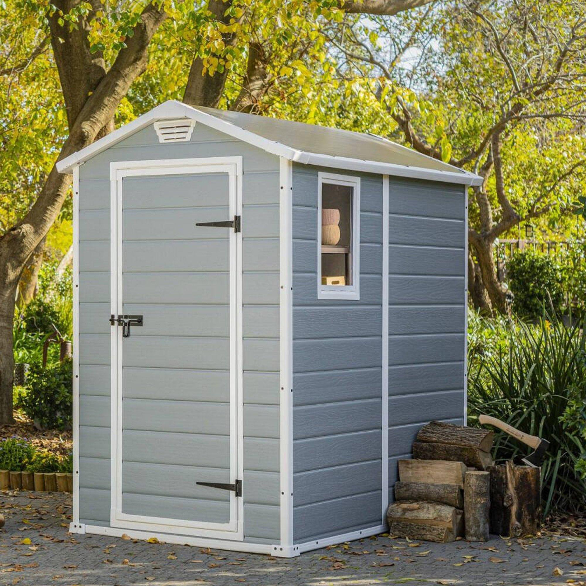 Gartenhaus Dmora Cranbrook 130x192x198h cm Grau, Wetterfest, mit Fenstern