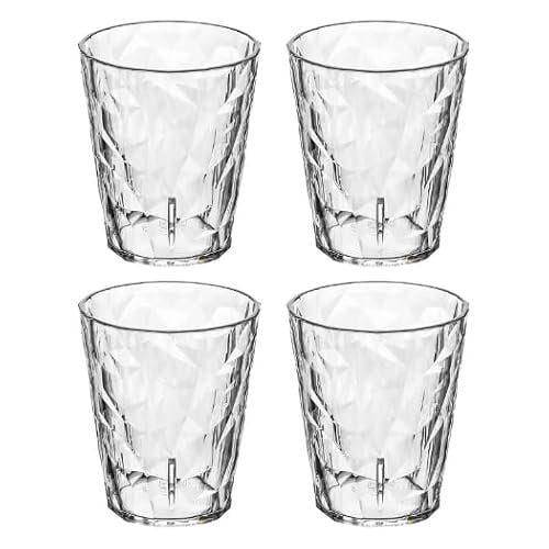 Koziol Superglas Club No. 1 waterglas set van 4, transparant, 250 ml
