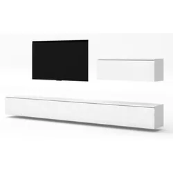 WOHNWAND Loriano IV Weiß, Matt/Hochglanz 300/68/32 cm Anbauwand