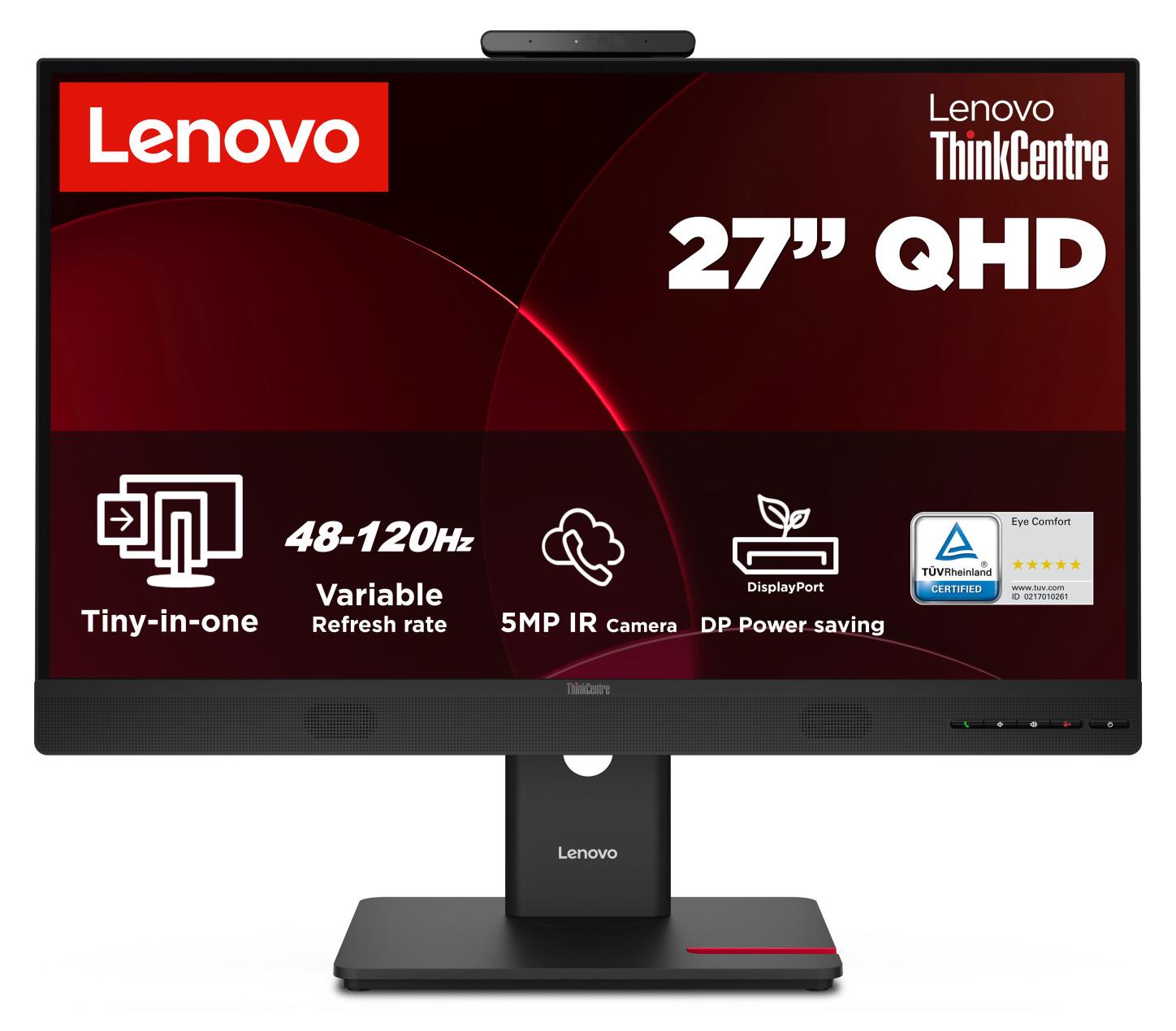 Lenovo ThinkCentre TIO27 Gen6 Monitor, 68,6 cm (27"), 2560 x 1440 Pixel, Quad HD, LED, 6 ms, Schwarz