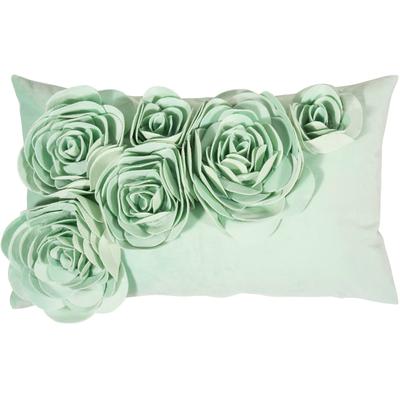 Dekokissen PAD "Floral", grün (mint, unifarben), B:30cm L:50cm, Polyester, Dekokissen_Sitzkissen_Kissenhüllen, 3D