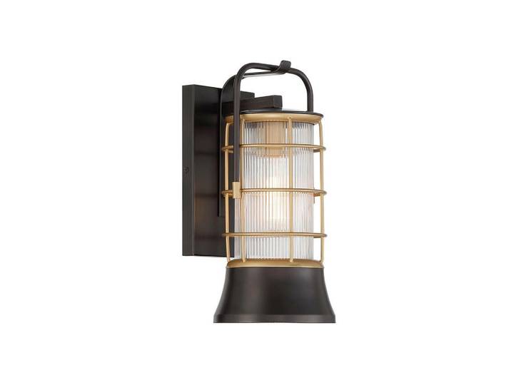 Elstead Lighting Aussenwandleuchte Eurofase, Mehrfarbig, Metall, Glas, 15.3x33.5 cm, Lampen & Leuchten, Außenbeleuchtung, Außenleuchten