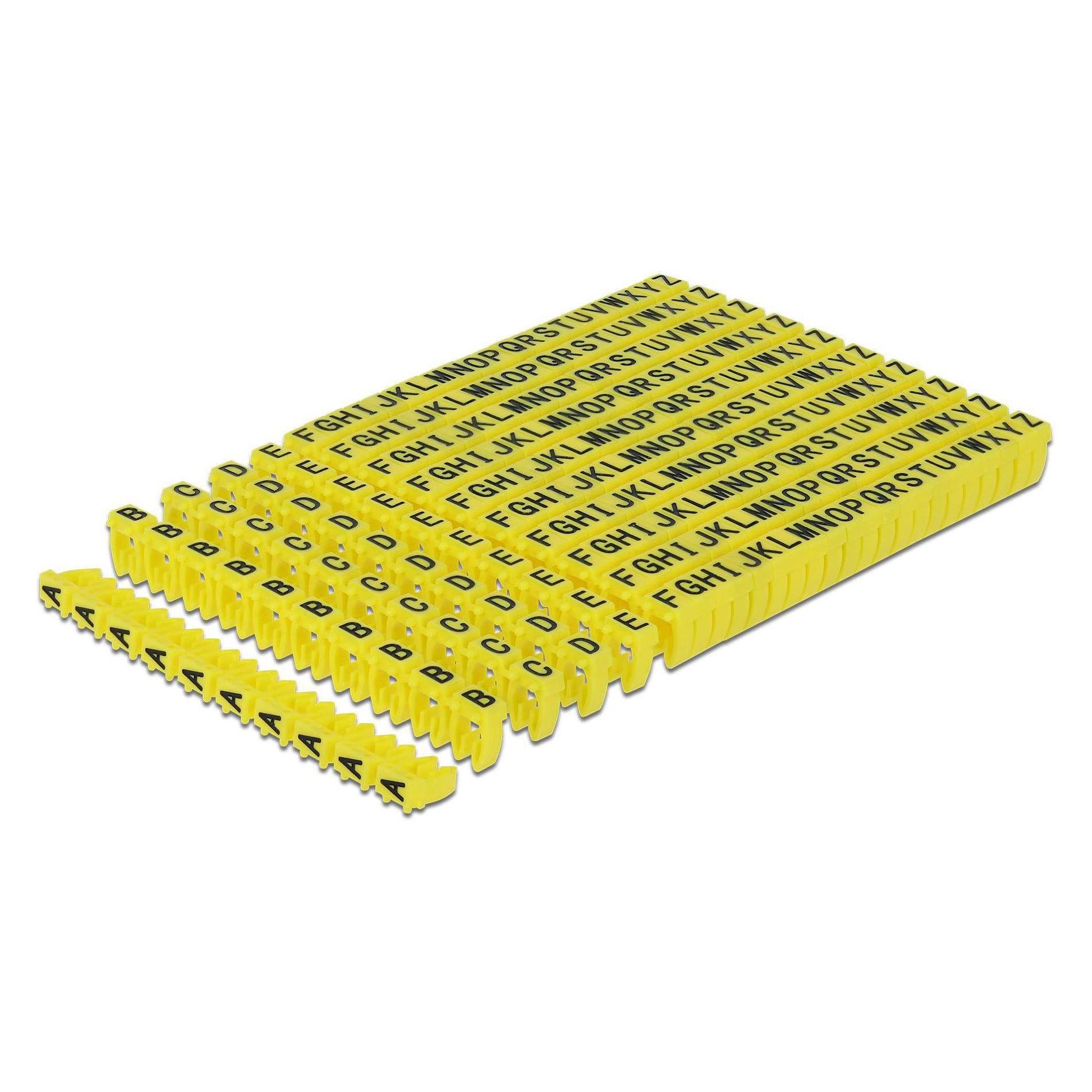 Delock Kabelkennzeichnung Clips A-Z gelb, 10x 26 Stück (18303)
