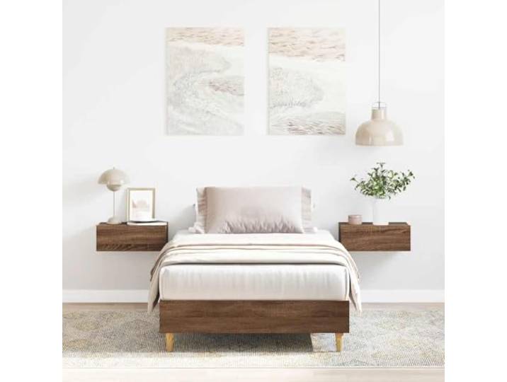 Holzwerkstoff Stabilität Schlafzimmer Lattenrost 100x200 cm Braun Bettgestell ohne Matratze Braun Eichen-Optik 100x200 cm Stabil Holz Lattenrost Schlafzimmer Bettrahmen